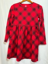 Wonder Nation Plaid Dress Girls Play W/Pockets Long Sleeve XXL 18 New