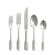 FORTESSA Ashton 18/10 Stainless Steel Flatware, 5 Piece Place Setting With Kn...