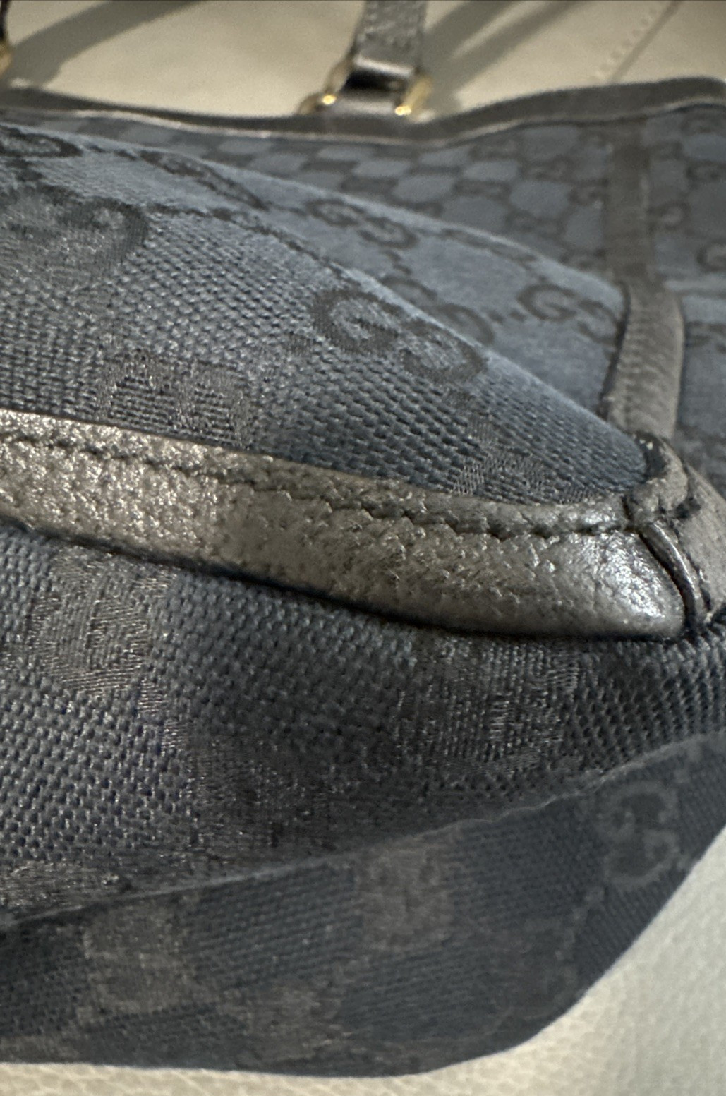 Gucci GG Canvas Abbey Pocket Tote Leather Black Shoulder Bag Authentic Pre-owned thumbnail 20