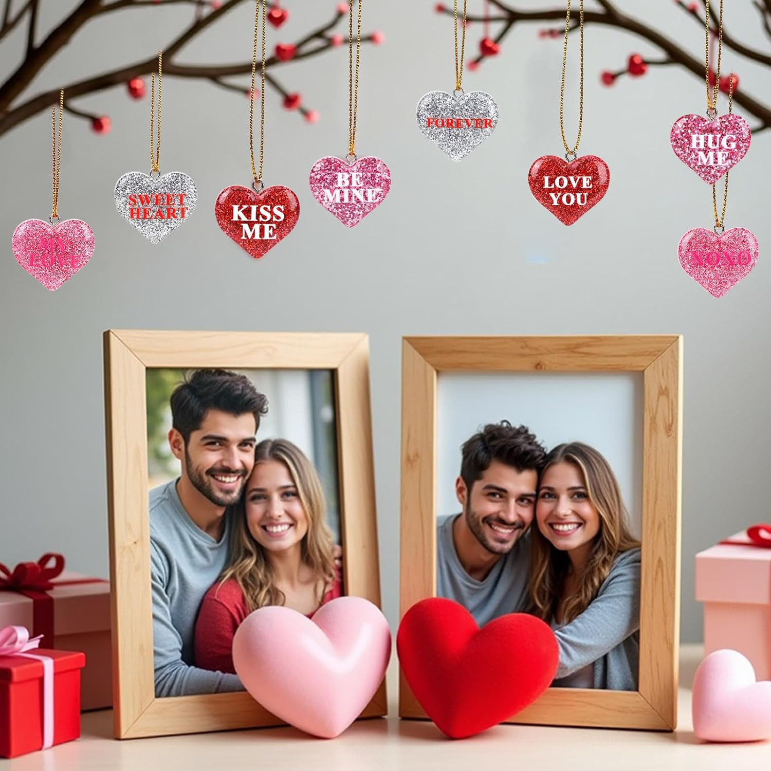 36PCS Mini Resin Valentine's Day Conversation Hearts Ornaments Tiny Valentine... thumbnail 5