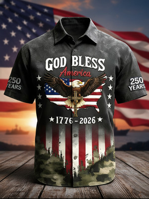 God Bless America 250 Years Independent Day American Flag Patriotic Shirt