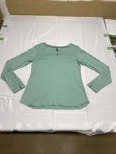 Ibex Long Sleeve Shirt Size Medium! Green Wool Henley! Made in USA!