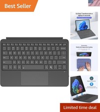 Elegant Magnetic Bluetooth Keyboard Cover for Surface Pro 12" - Dark Grey 2025
