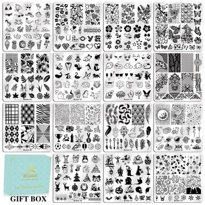 15PCS Nail Stamping Plates Set with Storage Bag/-