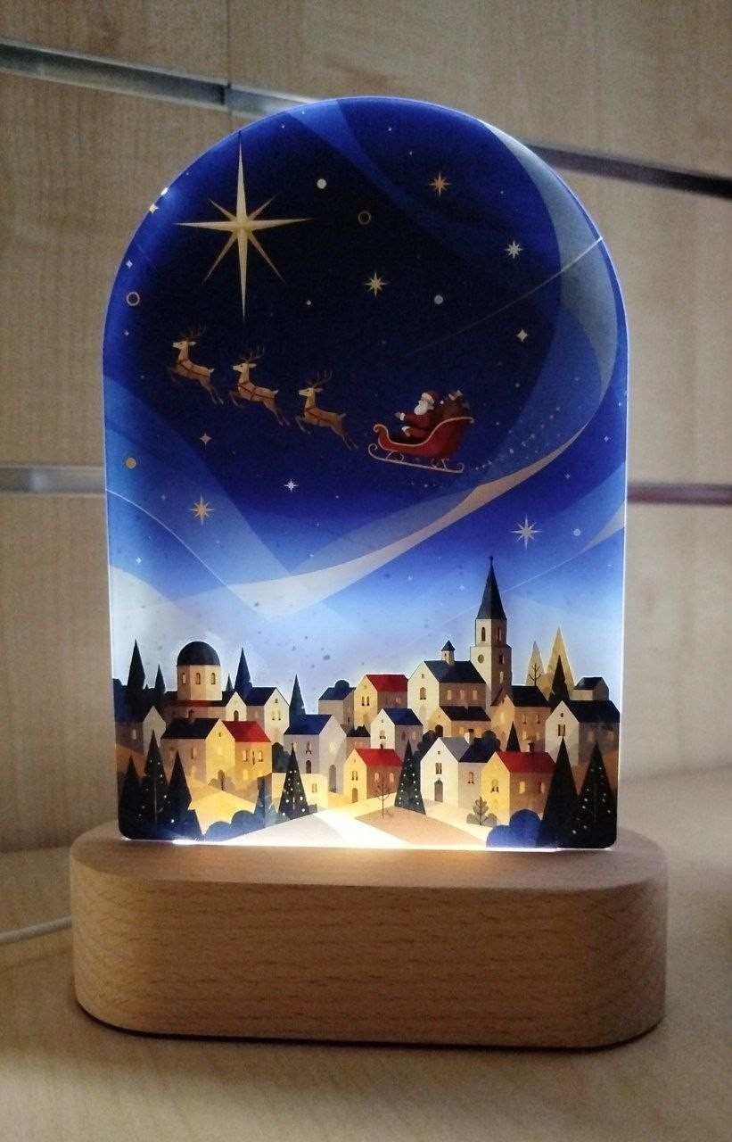 Estego Lampada Babbo Natale Plex 21x15 cm