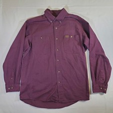 READ COND Wrangler Riggs Workwear Maroon Purple NO SIZE TAG Work Shirt Top