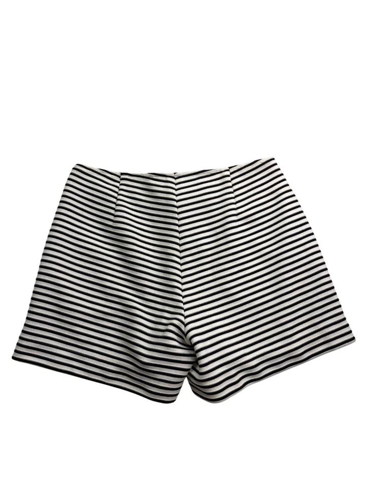 Pantalones cortos a rayas para mujer Cynthia Rowley talla 2 negro blanco Foto 2 de 4