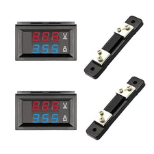 2Pack Dual Display Volt Amp Meter DC Voltmeter Ammeter LED Digital DC 4.5-100...