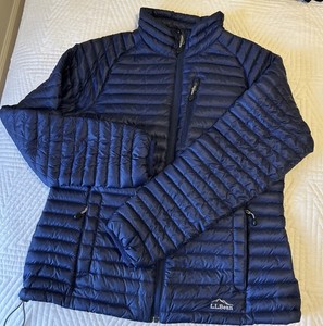 LL Bean Jacket Womens Medium Ultralight 850 Down Puffer Downtek Pertex Quantum