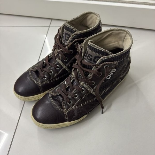 Men Dolce & Gabbana Boots Brown Leather 44
