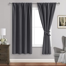 JIUZHEN Blackout Curtains for Bedroom  42"W x 63"L Pack of 2 , Dark Grey