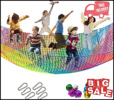 Climbing Cargo Net, 6.5' X 9.8' Double Layers Playground Safety Net, Kids Backya
