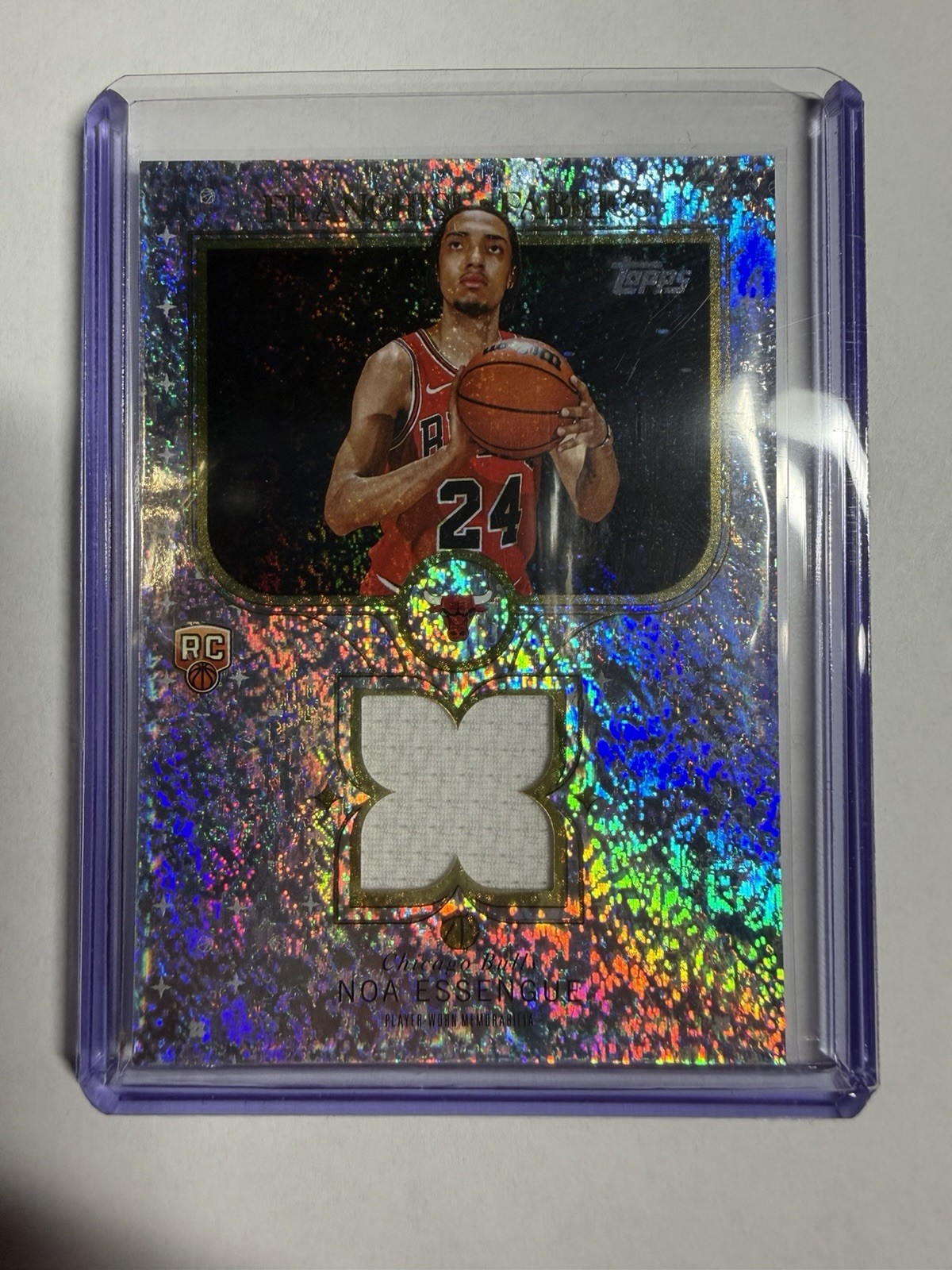 2025 Topps NOA ESSENGUE  FRANCHISE FABRICS RC SAND GLITTER RELIC #FF-NE Foil!!