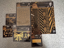 Crafter's Companion LOT 6 Metal Dies Embossing Folder Black Gold by Sara Davies