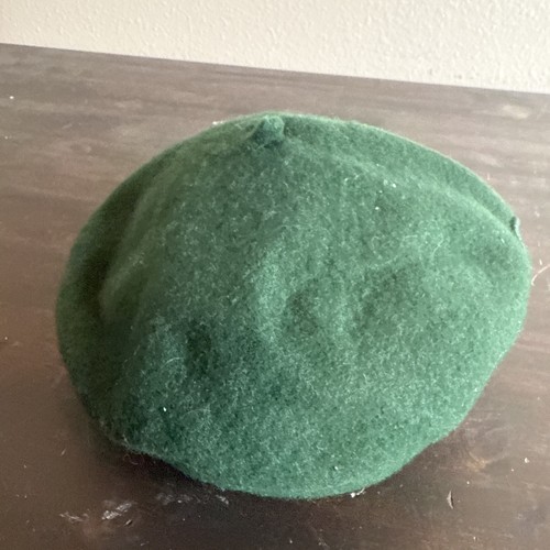 Vintage 1980 Girl Scouts Hat Kids Green Beret Wool Uniform Cap - Picture 6 of 8