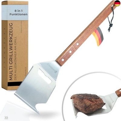 Multi Tool Grillspachtel | 8 in 1 Grillwerkzeug | Der Alleskönner auf dem Grill