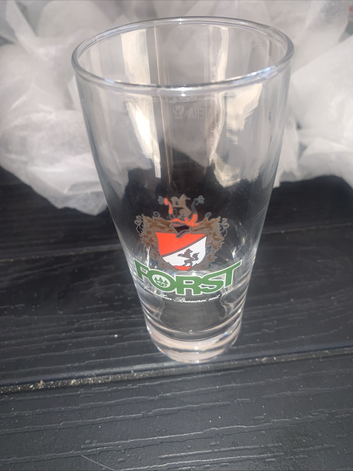 9 BICCHIERI BIRRA FORST VOLPE SCUDO ROSSO,8 DA 20 CL. 1 DA 40 CL.-PERFETTI !!