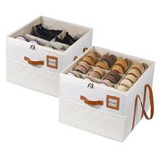 Shoe Storage Organizer for Closet, 2 Pack Large Shoe Box Storage Containers