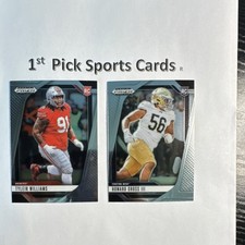 Panini Prizm 2025 Tyleik Williams 82 OSU Howard Cross III 104 ND Lot of 2