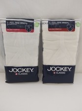 NWT Jockey Bundle Of 2 Packs Of 3 Full Rise Brief Y Front Sz 34 White Vintage 