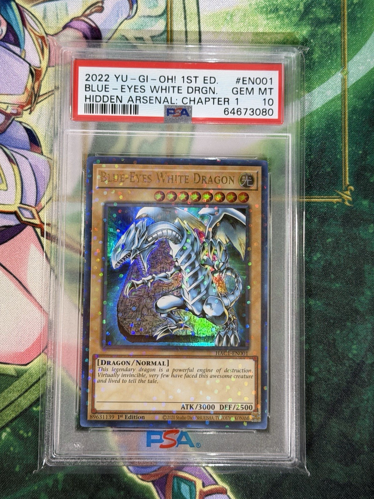 Yugioh 1st Ed Blue-Eyes White Dragon HAC1-EN001 Duel Terminal Rare PSA 10
