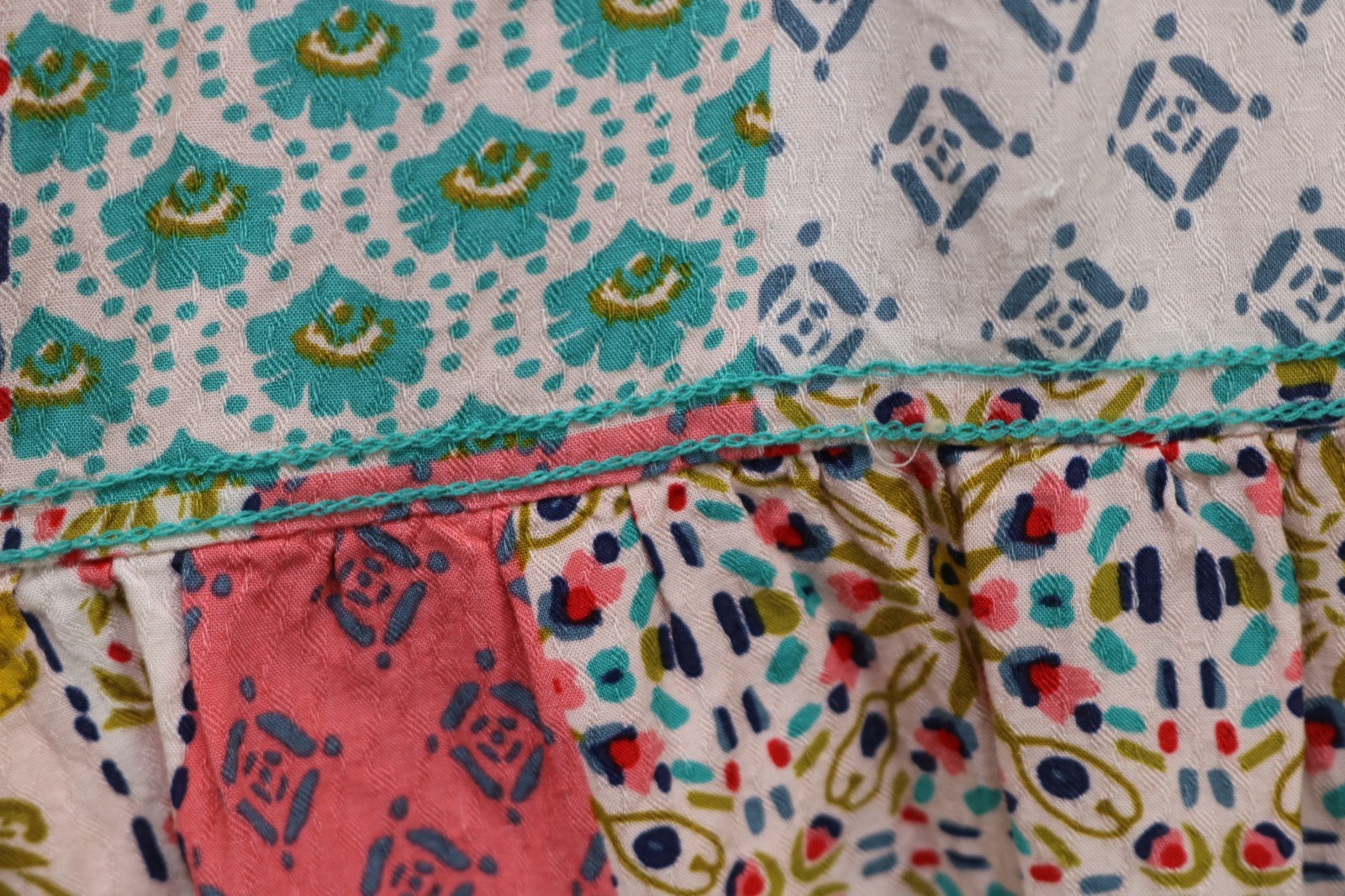 Democracy Patchwork Midi Skirt-Size Large-BOHO-Co… - image 5