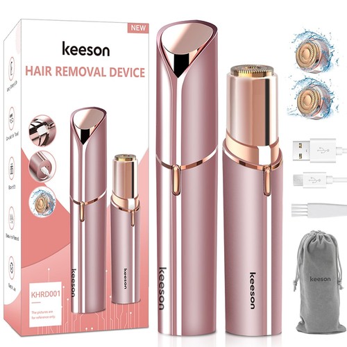 Facial Hair Removal for Women, Painless Womens Facial Hair Remover with 2 Rep...