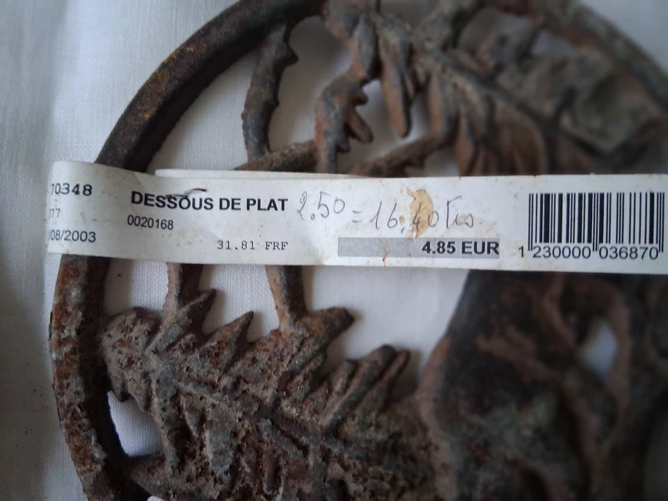 2 Anciens dessous de plat / Fonte ajourée / Objet de cuisine - Photo 3/4