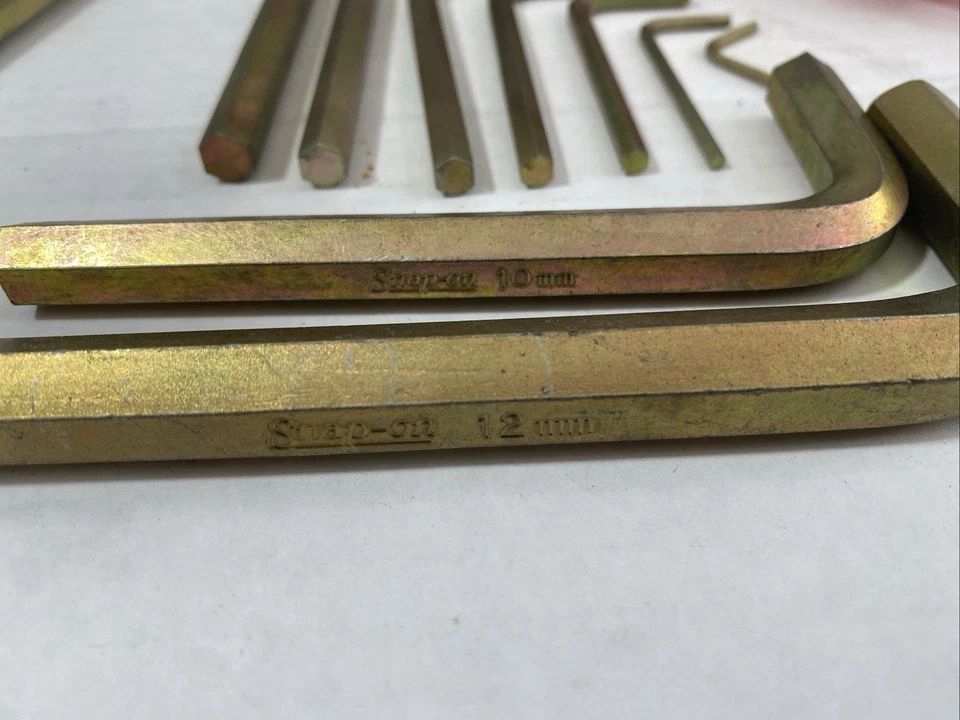 Snap-On 10 Piece Allen Wrench Set Metric Hex Key C15B 12mm - 2mm (missing 11mm) - Image 4 of 4