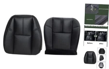  Black Driver or Passenger Bottom & Top Lean Back Replacement Leather Seat 