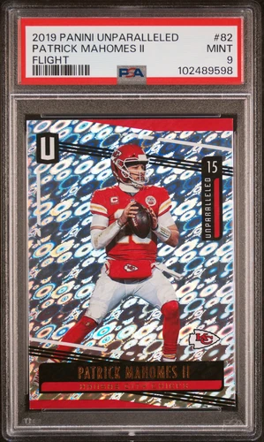 Patrick Mahomes II 2019 Panini Unparalleled #82 Flight PSA 9 SSP Case Hit