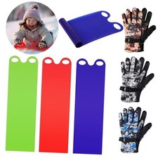 6 Pcs Lightweight Roll up Snow Sled 54 with Handles and Waterproof Winter Ski