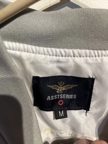 NWT Men NASA Logo Spellout Asstseries Bomber Flight Jacket Med Reflective Gray image 4