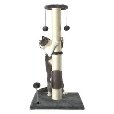 32" Tall Cat Scratching Post Sisal Scratch Posts with Hanging Ball and Self-M...