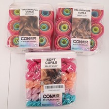 Conair Hair Roller Bundle Set of 3 Foam Rollers 48 PK Self-Grip Rollers 31 PK