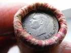 Estate find Wheat Cent Roll w/1909 and Foreign Silver Coin on ends