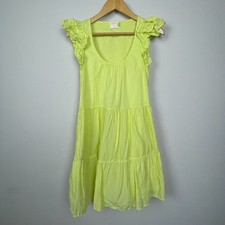 Nation LTD Luella Babydoll Dress Women’s Sz XS Chartreuse Tiered Ruffle Sleeve
