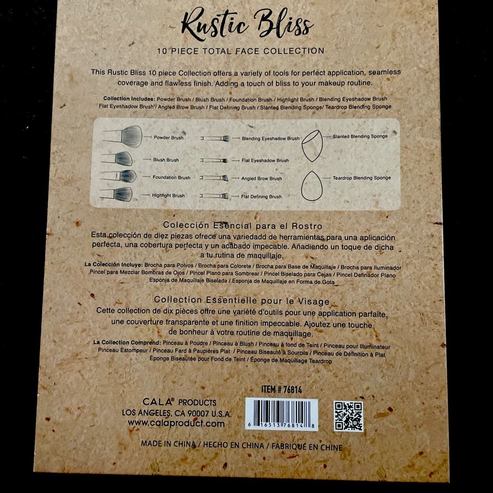 Nuevo Juego de 10 cepillos y esponjas faciales colección Bliss cala rústicas Foto 3 de 4