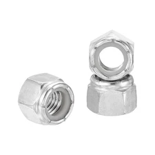 15Pcs Nylon Lock Hex Nuts - [1/2" x 13], 304 Stainless Nuts, Silver