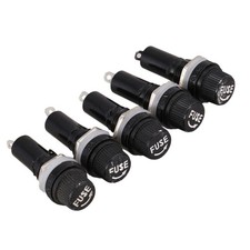 5 Pcs AC 125V 15A 6 x 30mm Panel Mount Fuse Holder D4F44045