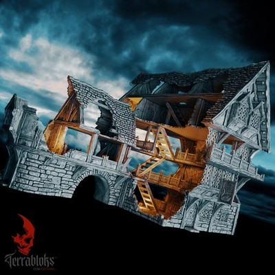 Helwick Black Swan Tavern Ruin - Fantasy Inn Building 28-32mm