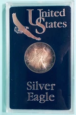 1993 American Silver Eagle Program~United States Mint Box & Slab~Coin has Toning
