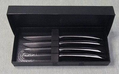 Vintage Carvel Hall Dinner Steak Knives  Set of 4  Stainless / Chrome USA