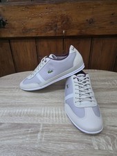 Image of Lacoste Misano Sport Trainers, Taupe & Burgundy, UK Size 7, Excellent Condition