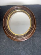 1870's Walnut Deep Shadow Box Mirror Complex Picture Frame 13” H x 11 1/2” W