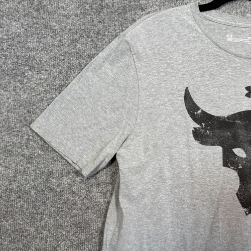 Under Armour Shirt Mens Medium Gray Project Rock Logo Short Sleeve Athleisure - Afbeelding 5 van 12