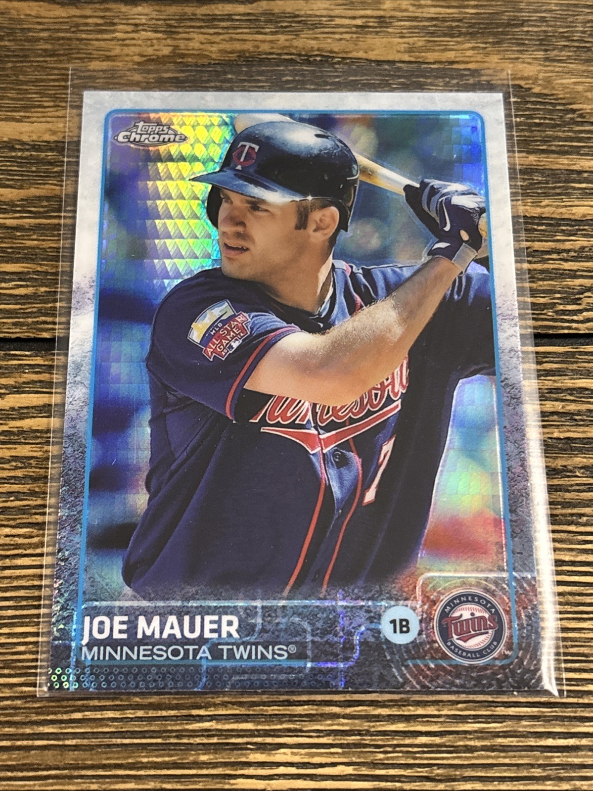 2015 Topps Chrome Joe Mauer Prism Refractor #4 Minnesota Twins