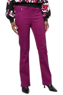DG2 by Diane Gilman Women's Stretch Denim Waist Bootcut Jean Purple