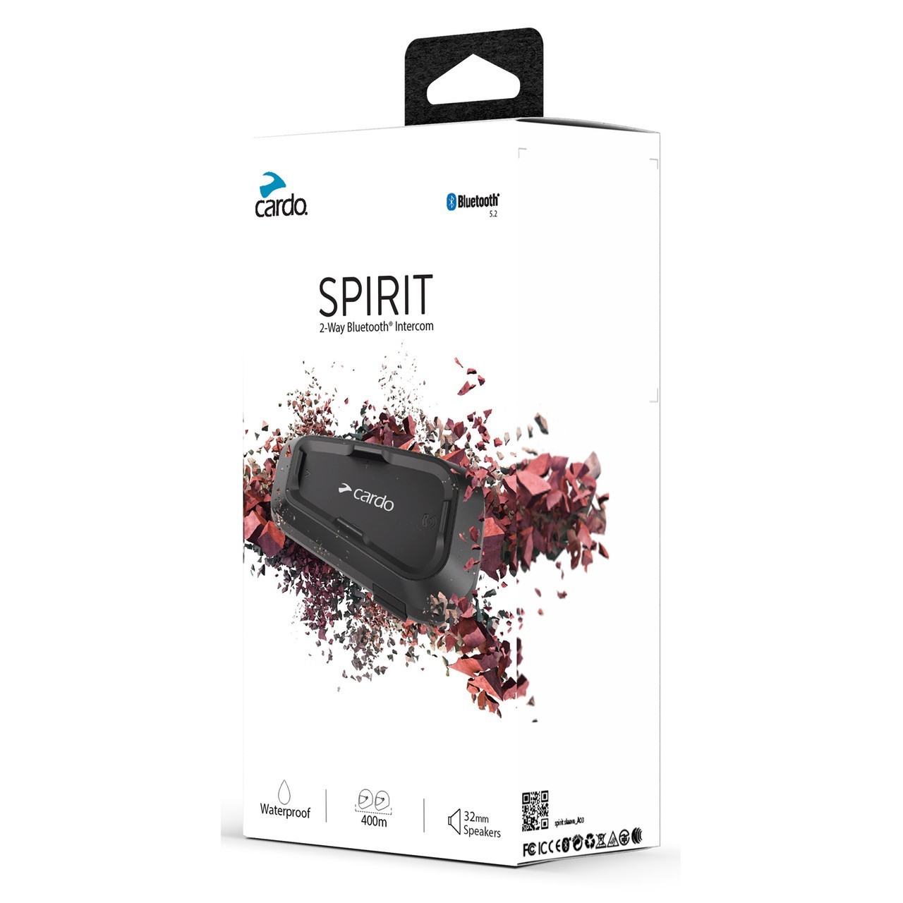 Cardo Spirit Single Bluetooth Motorcycle Intercom IP65 Waterproof SPRT0001