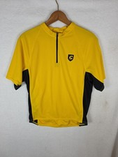 Cannondale Cycling Jersey Adult Sz Extra Large Yellow Black 1/4 Zip Short Sleeve